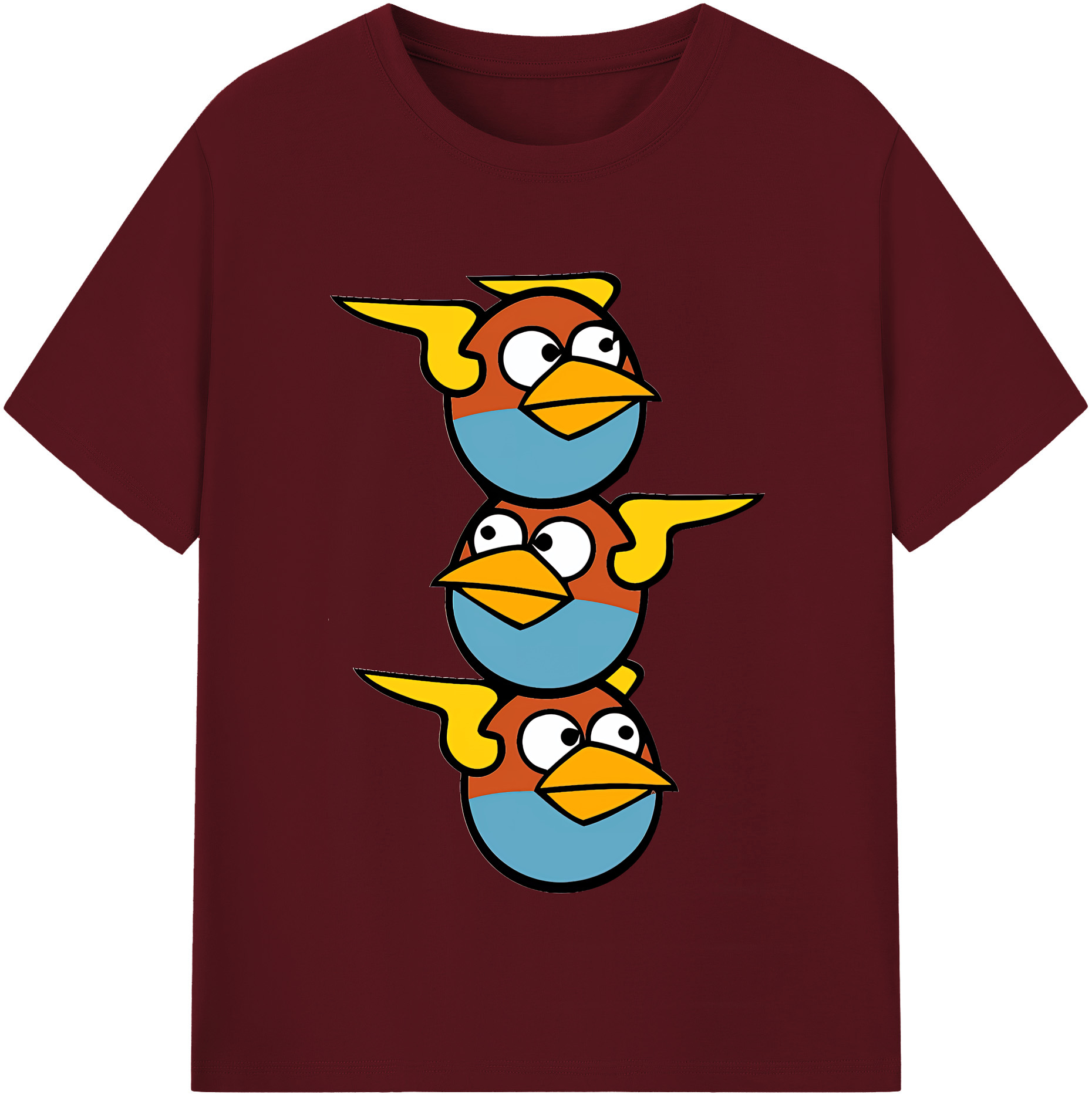 （画像用） Angry Birds アングリーバード 綿100％半袖Tシャツ（フロントプリント）